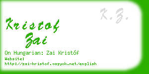 kristof zai business card